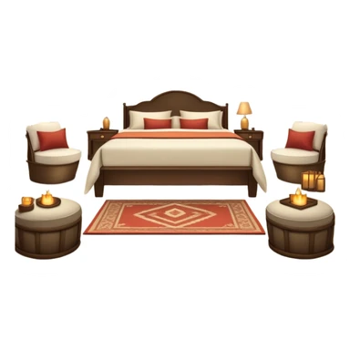 luxury glamping tent with elegant furniture and decorations sticker