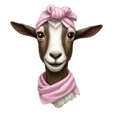 goat wearing headscarf sticker