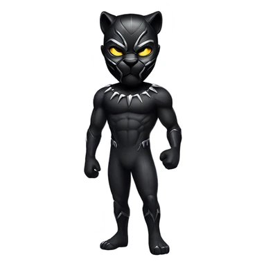 black panther full body wearing mask sticker