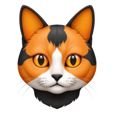 Half black and half orange cat no white  sticker