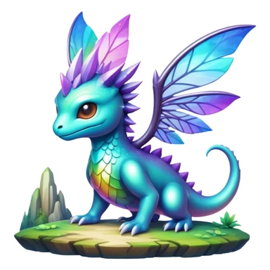 Epic complex iridescent aesthetic-Fakémon-creature-scenery sticker