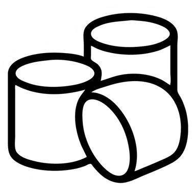 a group of three marshmallows, simple icon style sticker