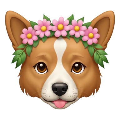 dog with flower crown and joint in mouth sticker