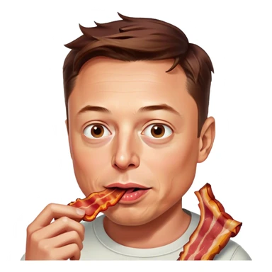Elon musk on bacon sticker
