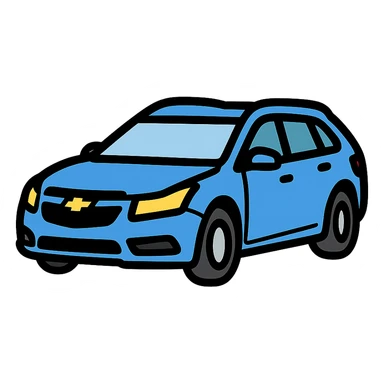 Chevrolet Cruze SW 2012 three-quarter angle, modern and clean, icon style sticker