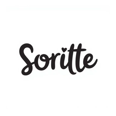 the word 'Sortie' written in an elegant style with a small discreet heart, transparent background, icon or sticker style sticker