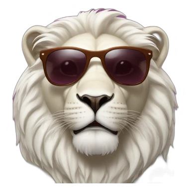 white lion wearing sunglasses and drinking wine sticker