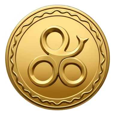 A mora coin with a triskelion on it  sticker