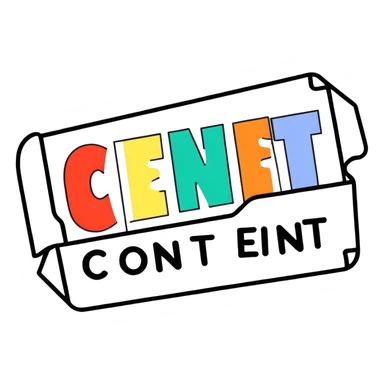 A sign with the word Content sticker