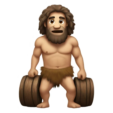 caveman with wooden wheels sticker