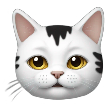 Un chat blanc et noir sticker