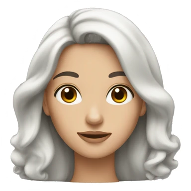 A white woman with long wavy black hair And brown eyes sticker