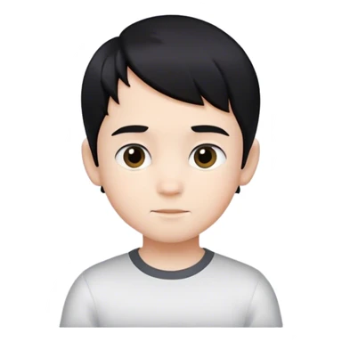 Boy that is 7 years old and has black hair and is white sticker