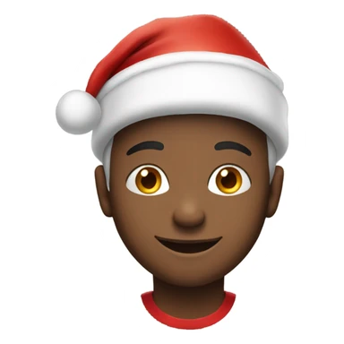 smiling boy in Santa hat sticker