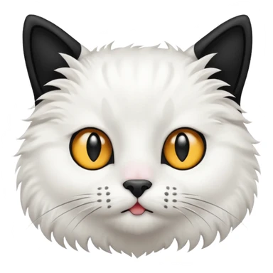 gatito blanco con orejas negras  sticker