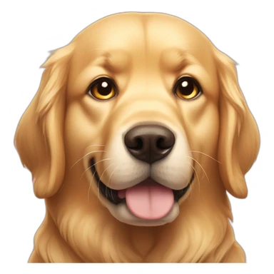 Golden retriever with side eyes judgy look sticker