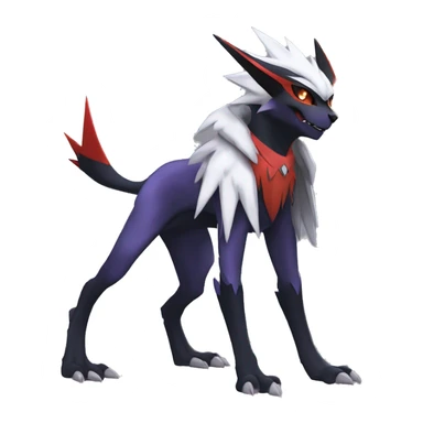 Cool Dark Edgy Absol-Noivern-Quilava-Litten-Pokémon with edgy stripes hoodie spiked collar punk Full Body sticker