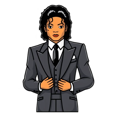 Michael Jackson elegant black suit waist up portrait sticker