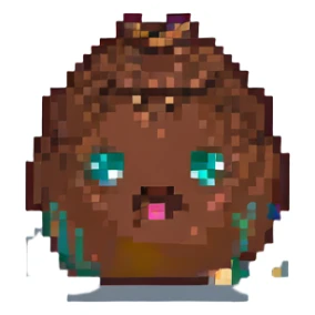 crying poop, pixel art, small format sticker