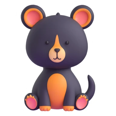 cute animal made of modeling clay sticker