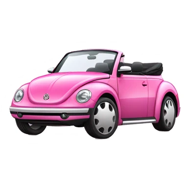 Pink vw new beetle convertible  sticker