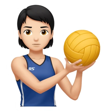 Uma atleta de voleibol branca de cabelo preto, esperando a bola  sticker