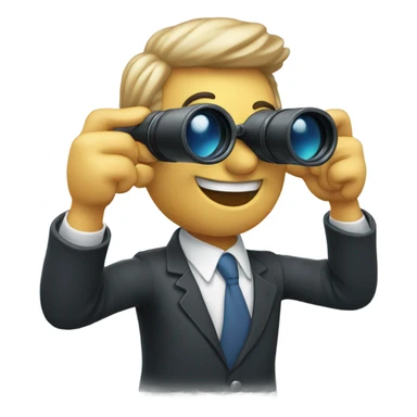 Looking through a telescope smiling with thumbs up  sticker