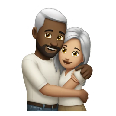 Hug white cuple  sticker