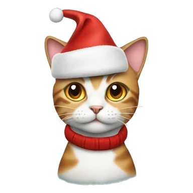 cat wearing christmas cap sticker
