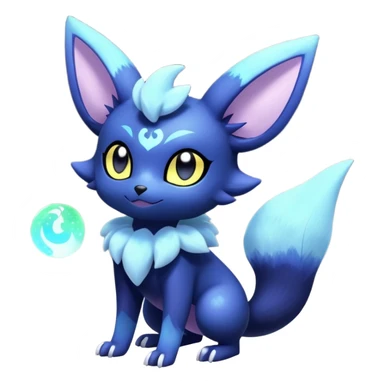 Shiny pastel Nebulae Noibat-Meowstic-Umbreon-Fakémon-hybrid-creature (full body)  sticker