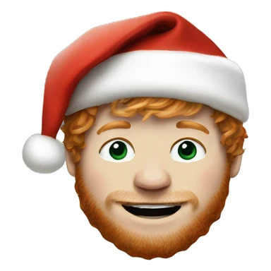 Ed Sheeran with Santa Claus hat sticker