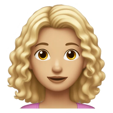 Mom with straight blonde hair, brown eyes and her adult daughter with curly brown hair and brown eyes sticker