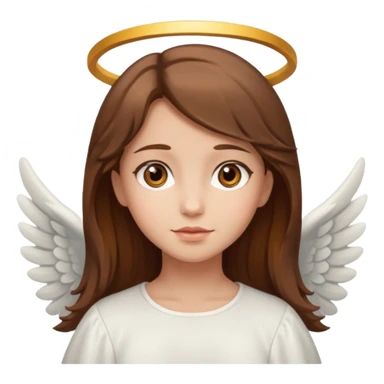 Angel girl brown hair brown eyes sticker