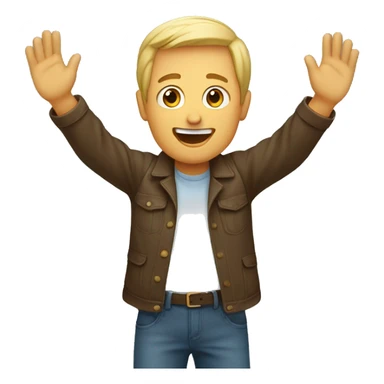 Man waving his arms in the air sticker