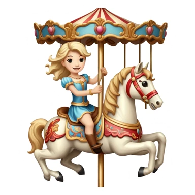 person riding a carousel horse sticker