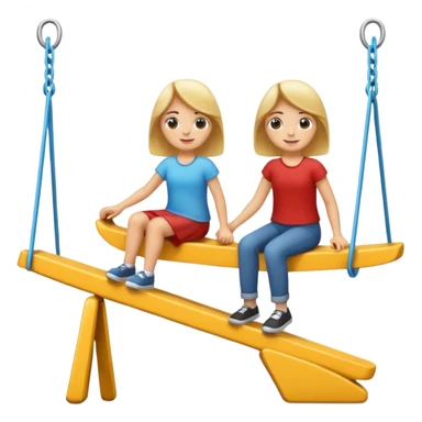 2 people on a seesaw sticker