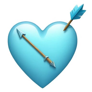 pale blue heart with arrow sticker
