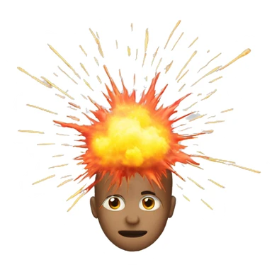 Create a brain with an explosion above sticker