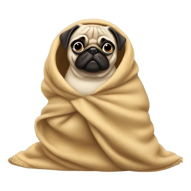 Pug in a blanket sticker