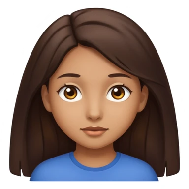 Girl with light brown skin and long dark brown hair sticker