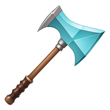 Minecraft diamond pickaxe with brown handle sticker