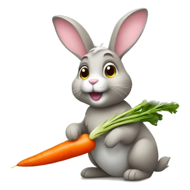 Bunny with carrot  sticker