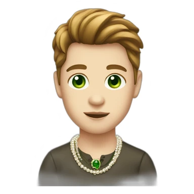 Posh-boy-with-pearl-necklace-and-green-eyes-and-brown-hair sticker
