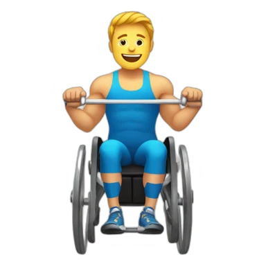person on wheel chair weightlifting. sticker