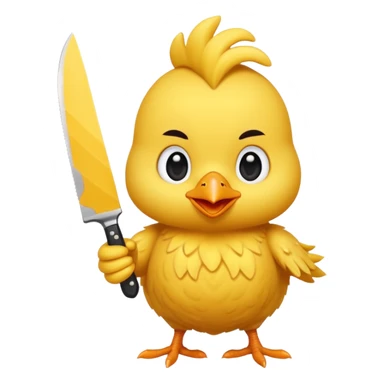 little chicken holding knive sticker