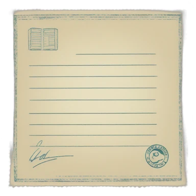 document with stamp sticker