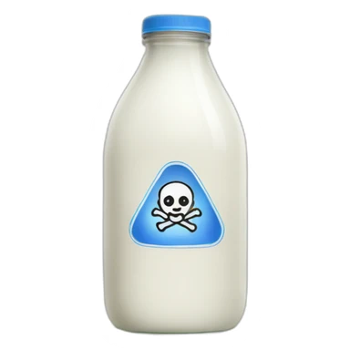 toxic sign on milk bottle sticker