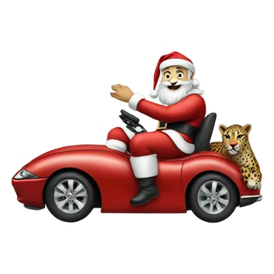 Santa riding a jaguar  sticker