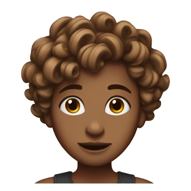 a wirl ith brown hair sticker