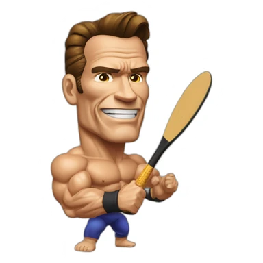 Arnold Schwarzenegger jugando al pádel sticker